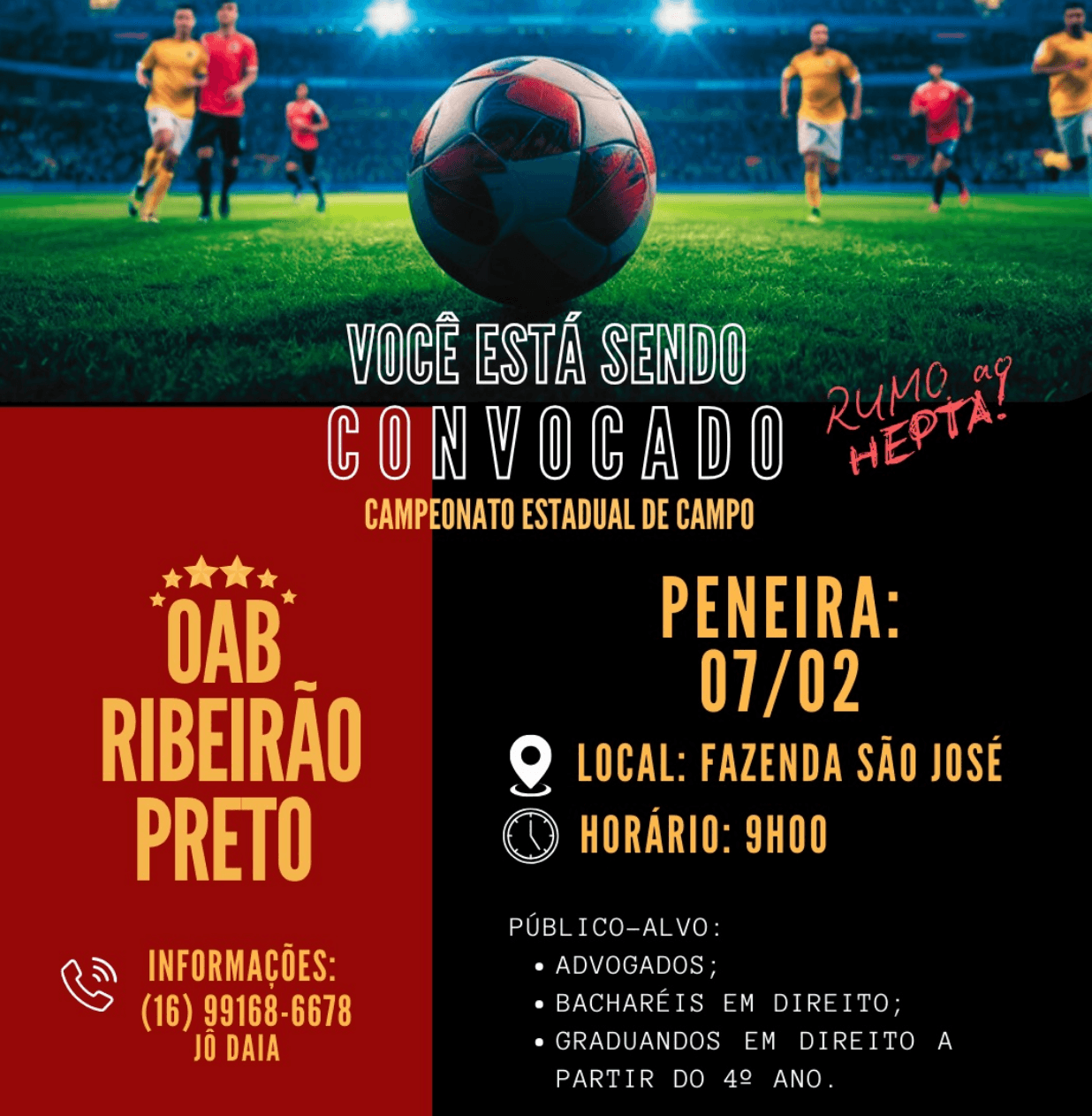 ⚽ Convocação Oficial: Peneira Futebol de Campo CAASP 2026