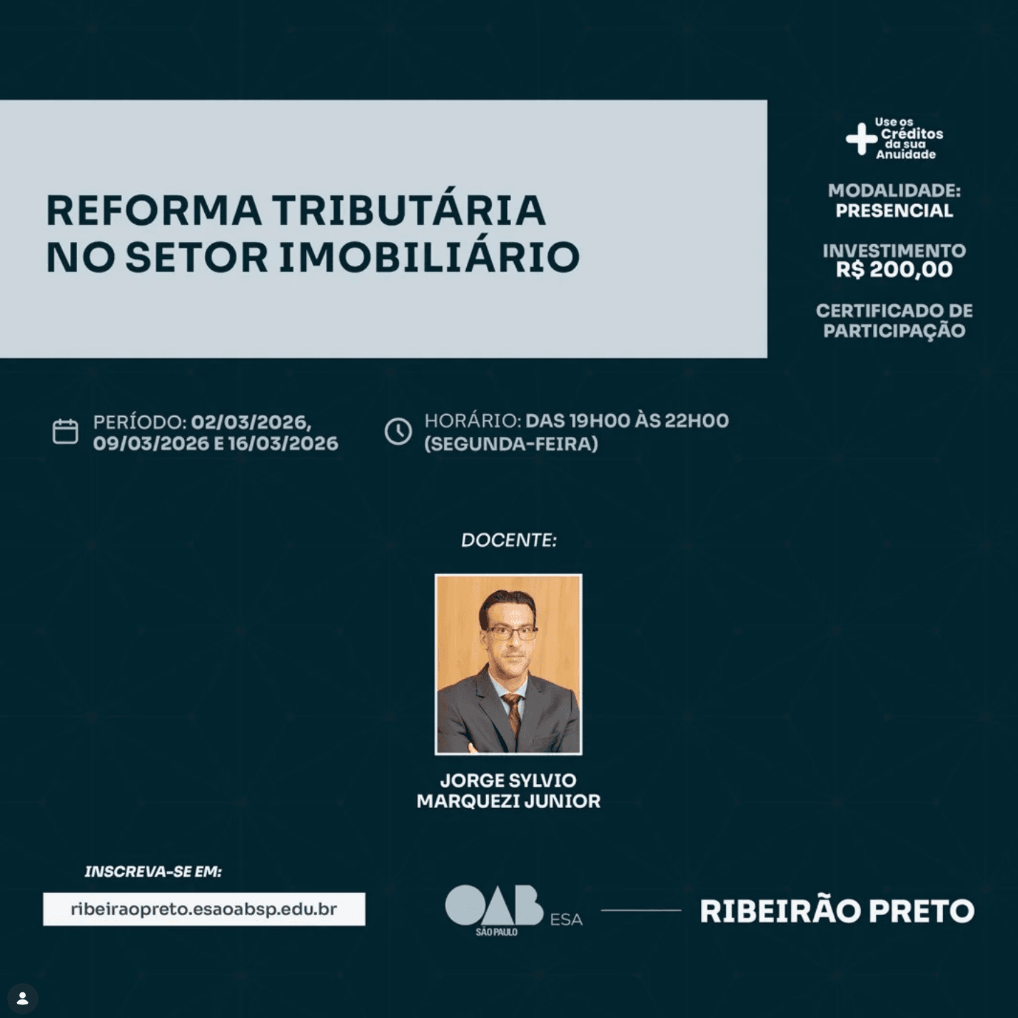 📙 ESA RP:  Reforma Tributária no Setor Imobiliário