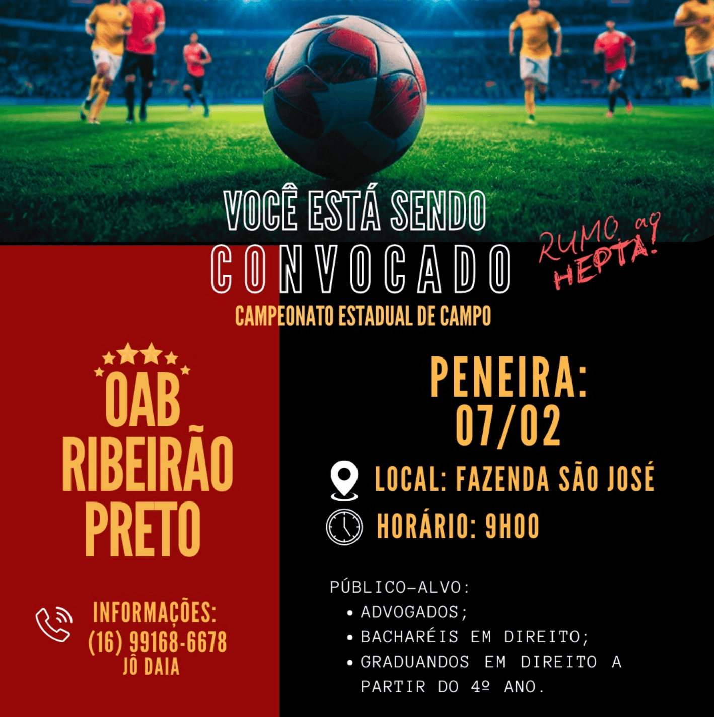 ⚽ Convocação Oficial: Peneira Futebol de Campo CAASP 2026
