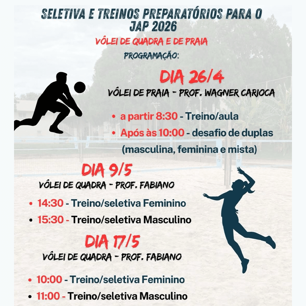 Seletiva e Treinos: Vôlei de Quadra