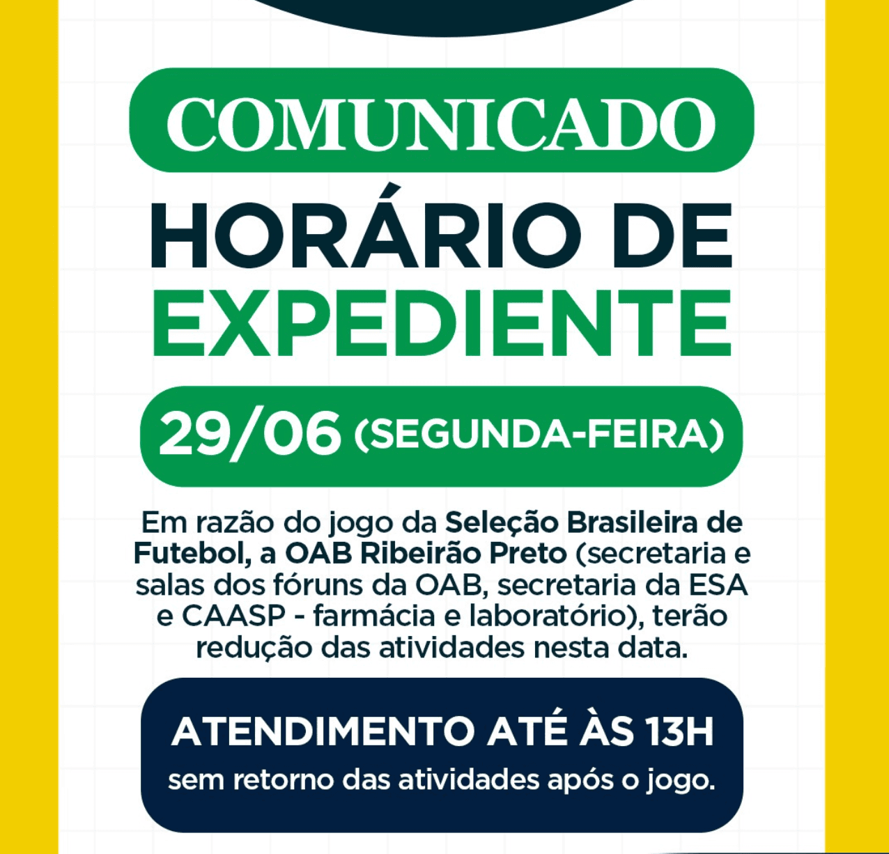 Comunicado: Expediente Copa do Mundo