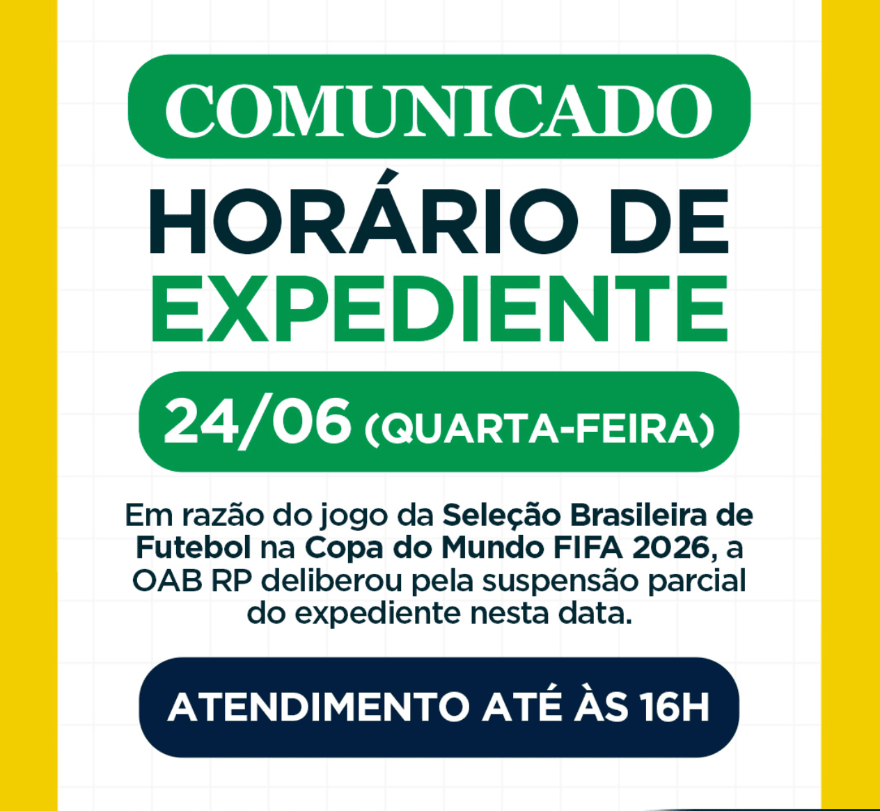 Comunicado: Expediente Copa do Mundo