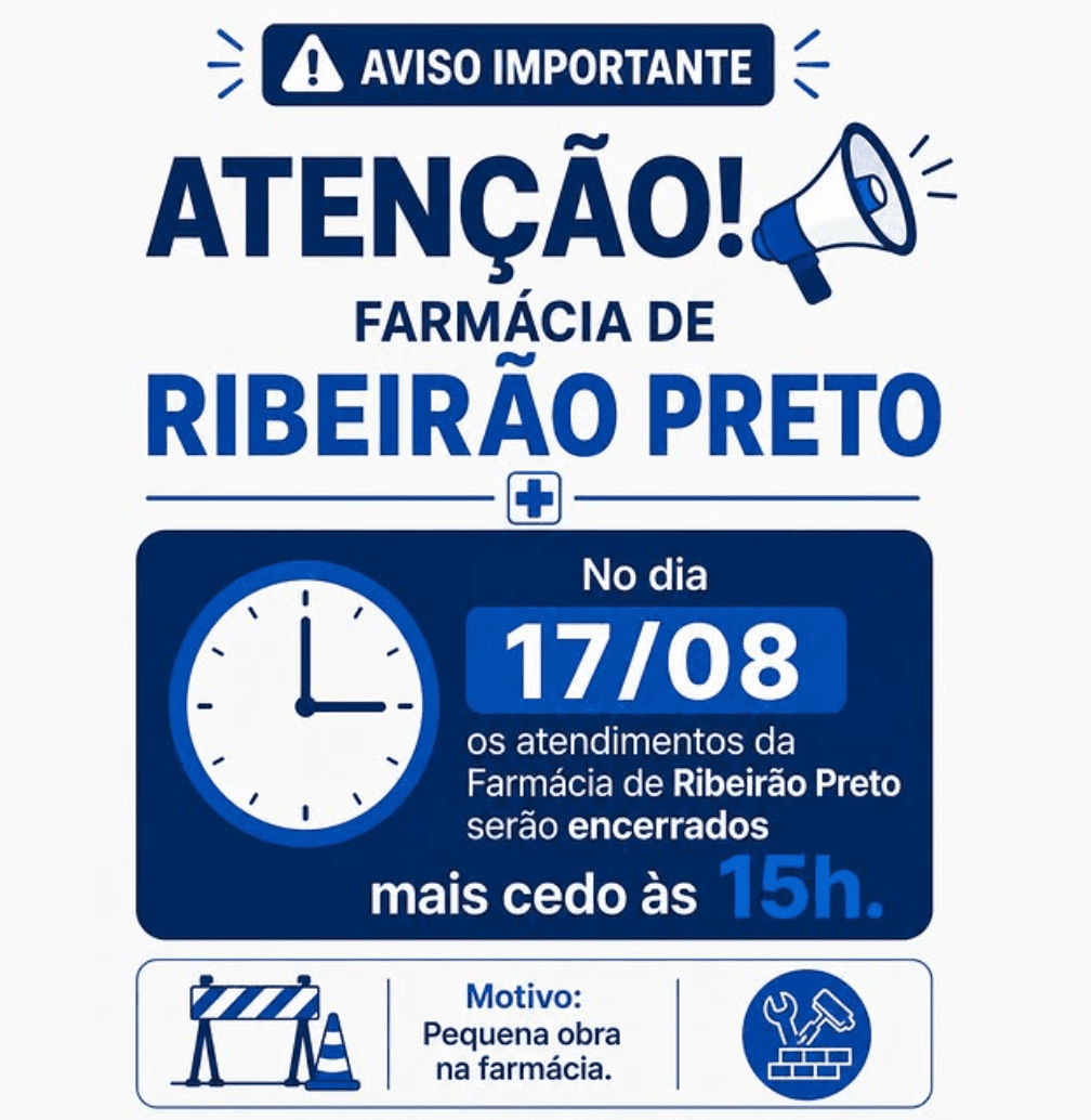 Comunicado: Farmácia em obras!