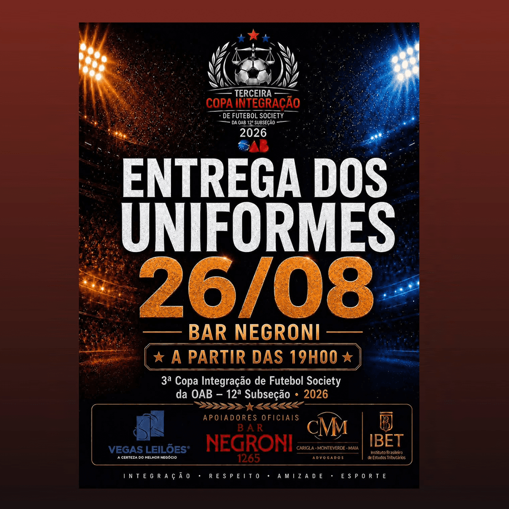 ⚽🔥 Entrega dos uniformes - 3ª Copa Integração de Futebol Society da OAB 12ª Subseção 🔥⚽