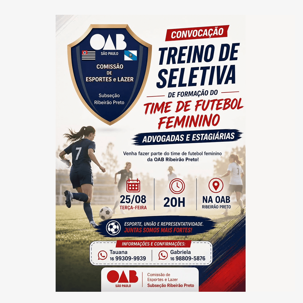 CONVOCAÇÃO - Time de Futebol Feminino