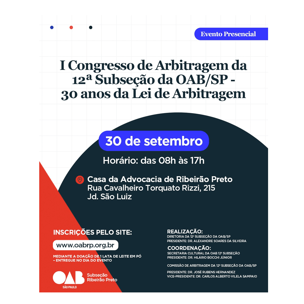 I Congresso de Arbitragem da 12ª Subseção da OAB/SP