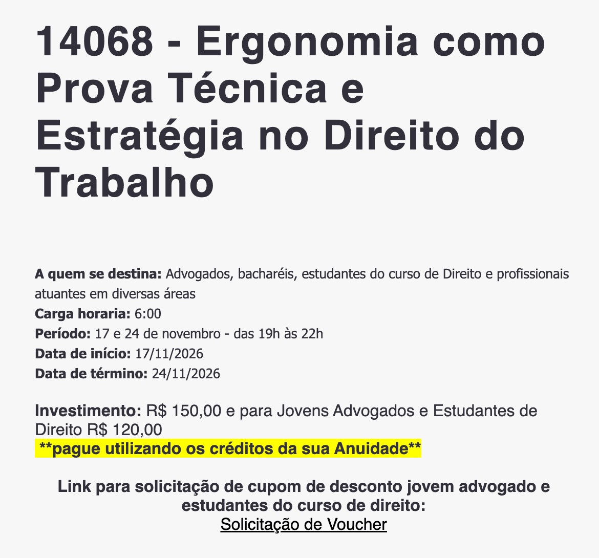 📙 ESA RP: Ergonomia como Prova Técnica e Estratégia no Direito do Trabalho
