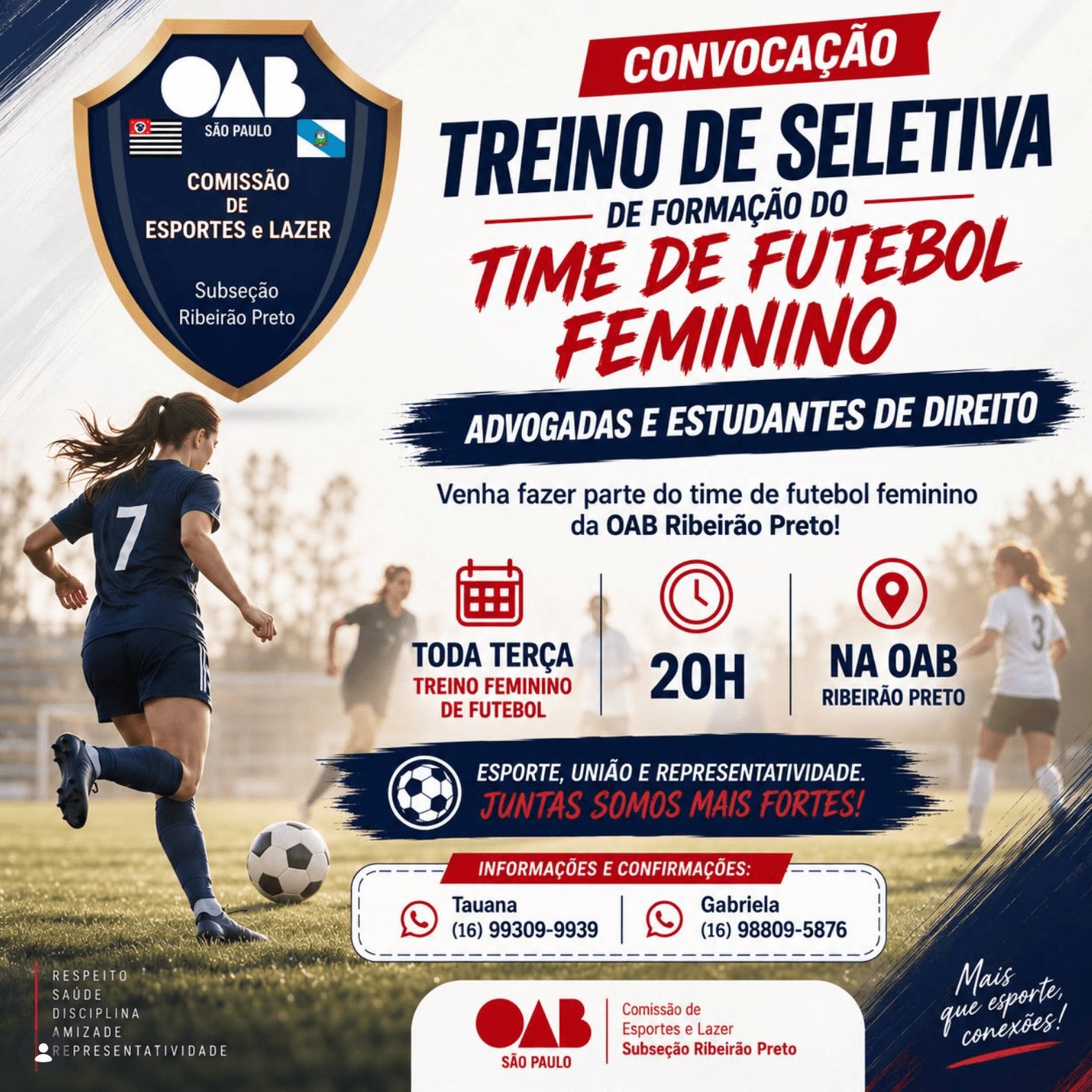 ⚽️ Treino Futebol Feminino (todas as terças-feiras)