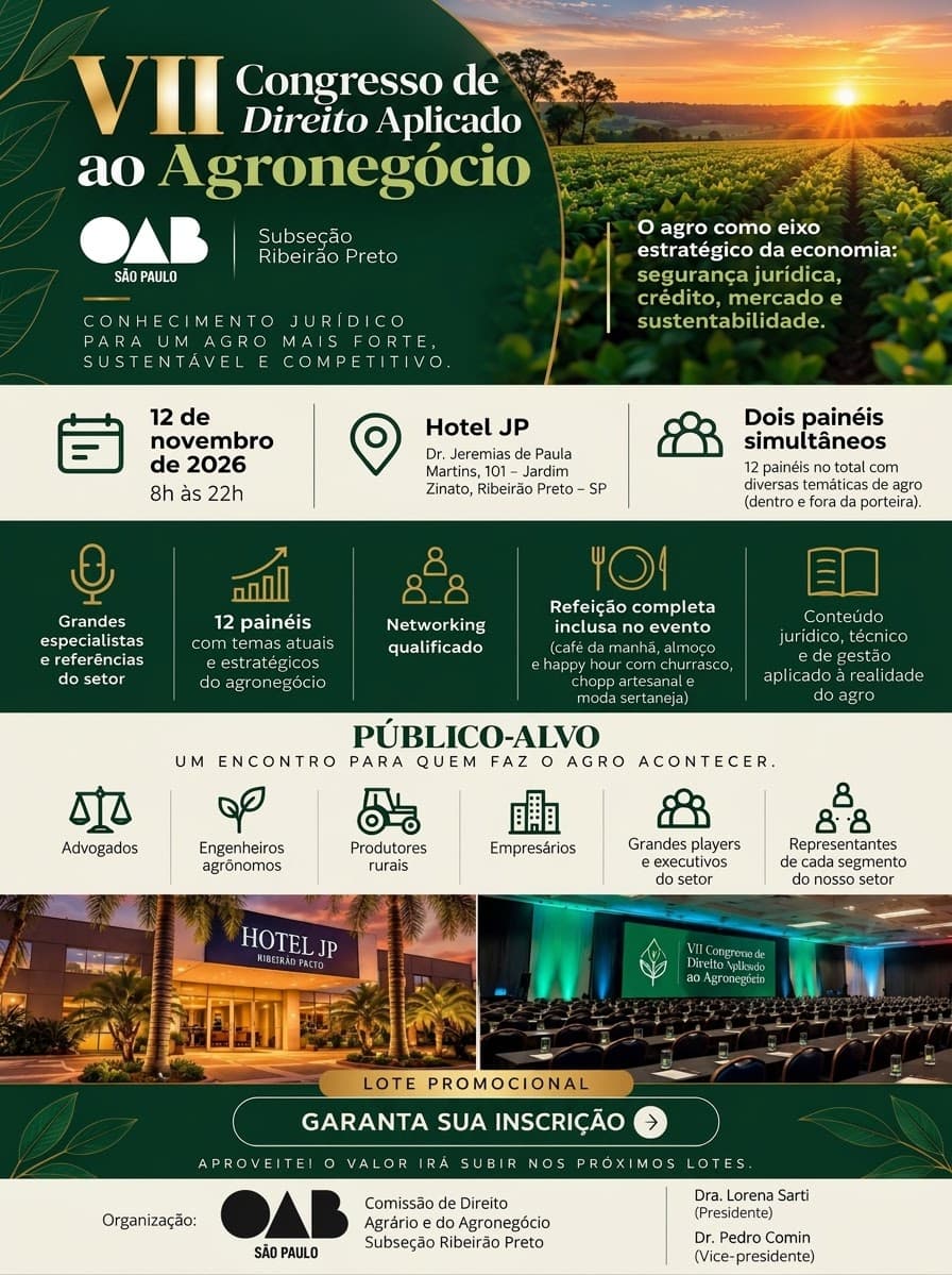 VII Congresso de Direito Aplicado ao Agronegócio